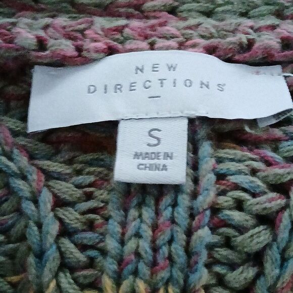 New Directions knit multicolor fall winter casual sweater Sz S EUC - Picture 7 of 7